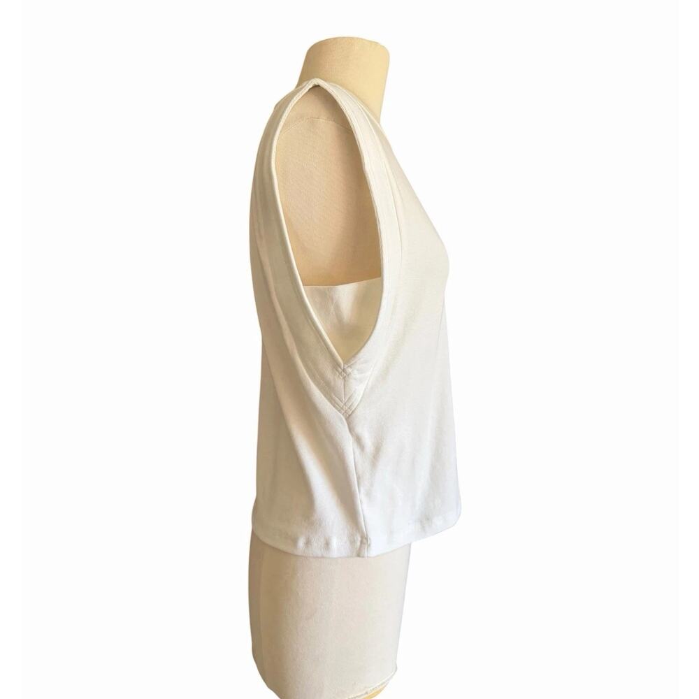 OGL White Sleeveless Crew Neck Muscle Tank Top Lyocell Blend NWT Medium - Picture 7 of 16